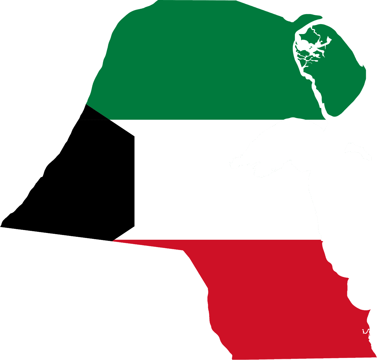 kuwait, flag, map