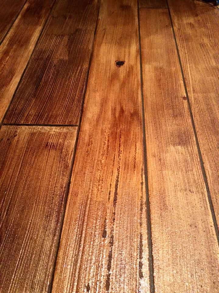 wood stained floor board