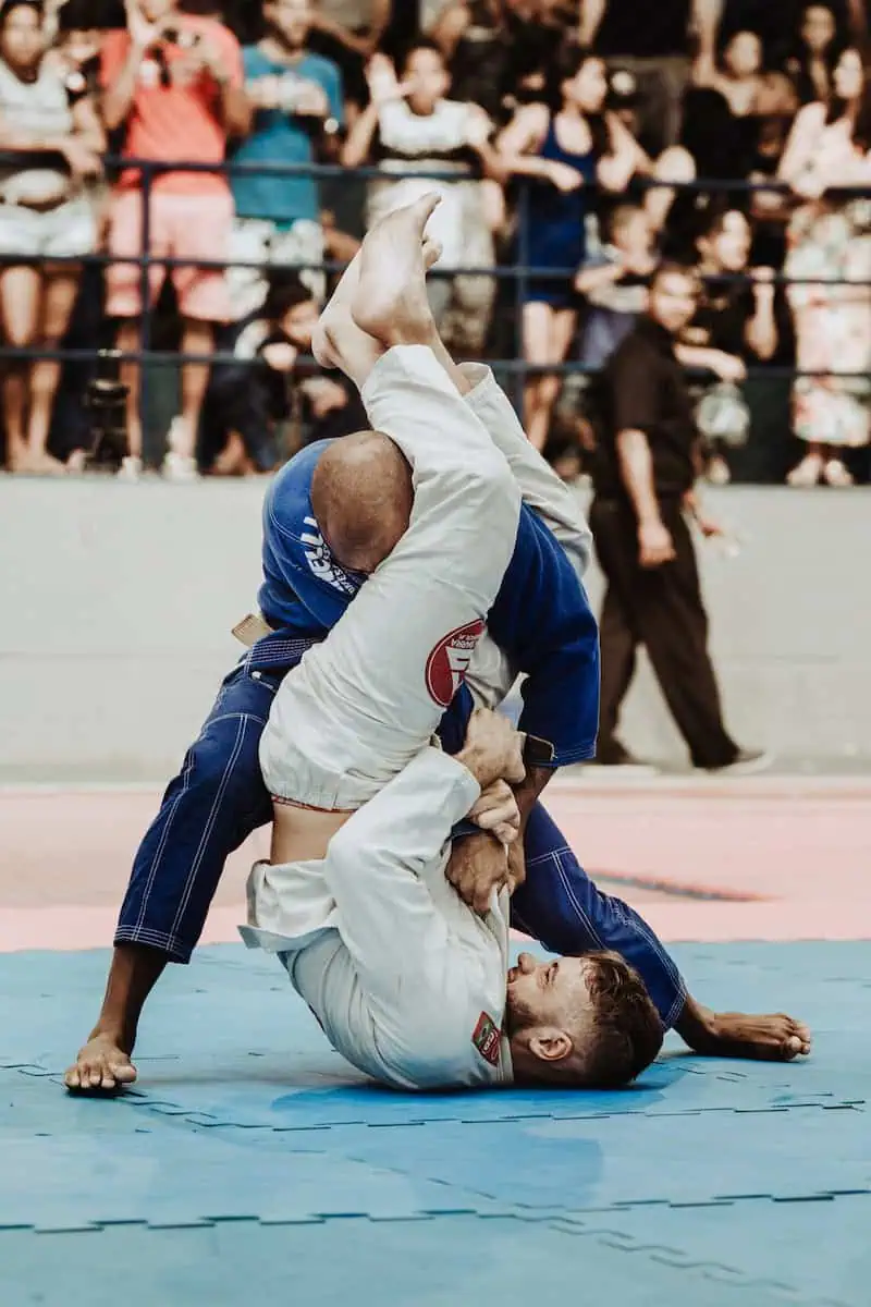 shallow focus photo of two man playing Jiu-Jitsu