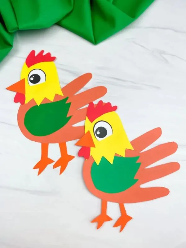 Handprint Rooster Craft For Kids