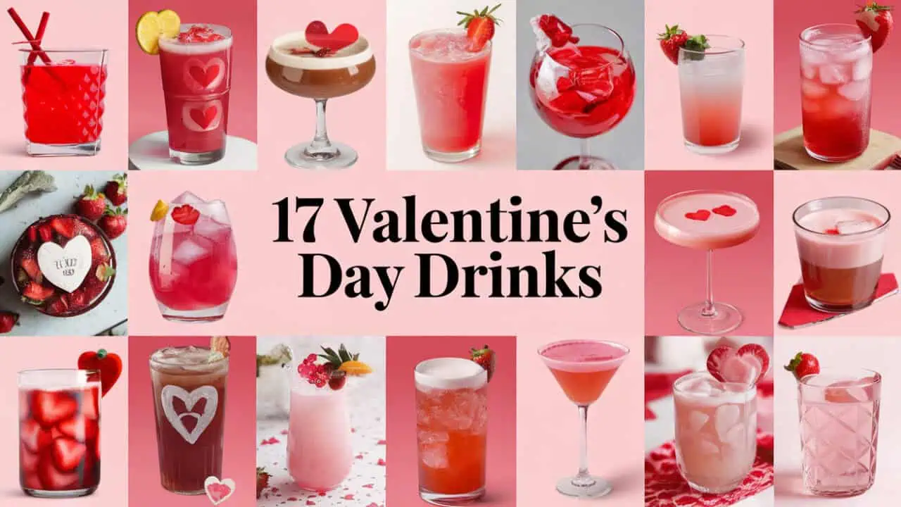 17 Easy Valentines Day Drinks - Raise a glass to love with our simple Valentines Day beverage recipes! Whether you're organizing an intimate evening or a lively gathering, our Valentines drink recipes are here for you. Enjoy the occasion with sophisticated Valentine's cocktails and mocktails, or opt for indulgent Valentine's martinis and fizzy drinks.