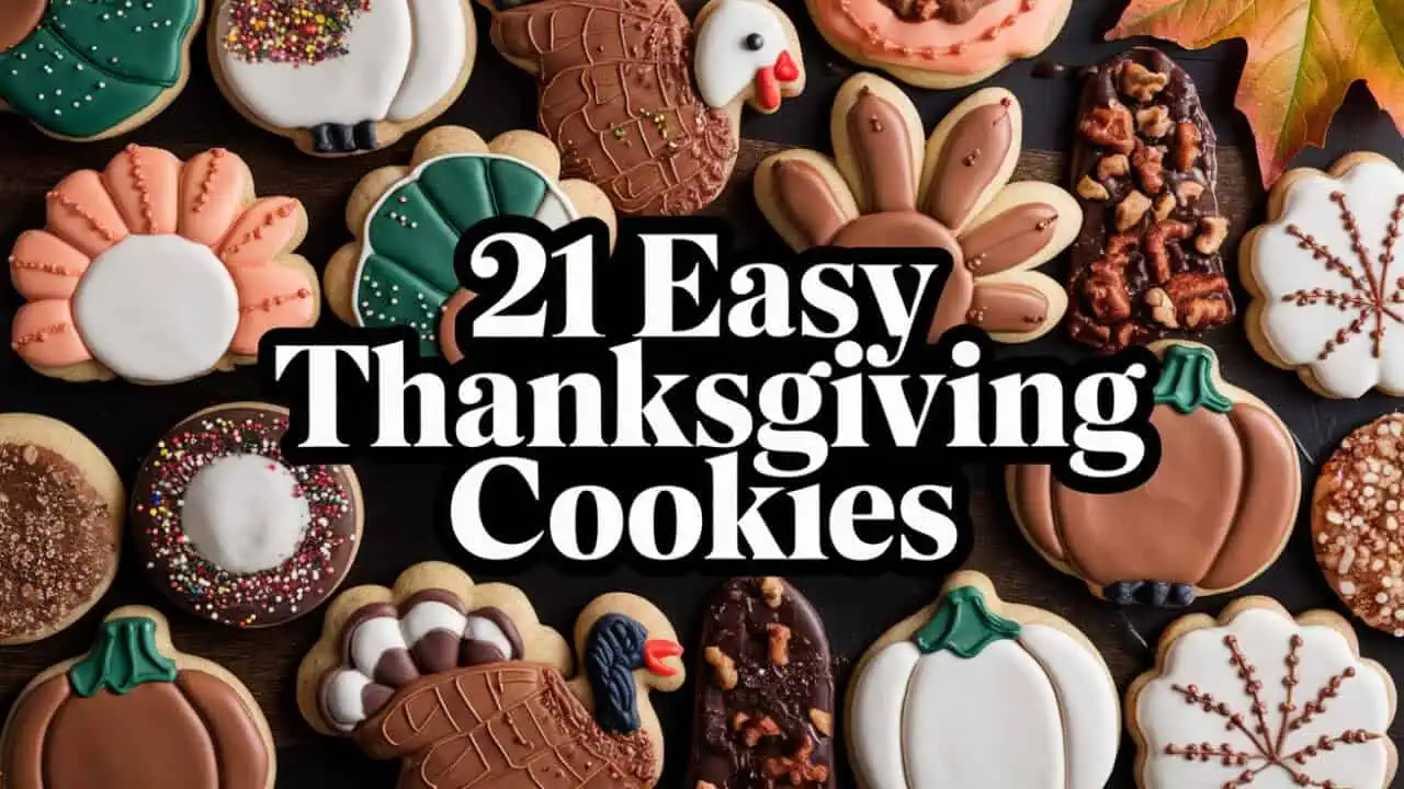 21 Easy Thanksgiving Cookies 1 - If you're in search of fantastic Thanksgiving cookies, then search no more. These Thanksgiving cookie recipes are incredibly tasty and require minimal effort to make. They're the ideal way to embrace the holiday season!