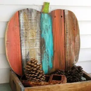 scrap pallet wood diy pumpkin craft