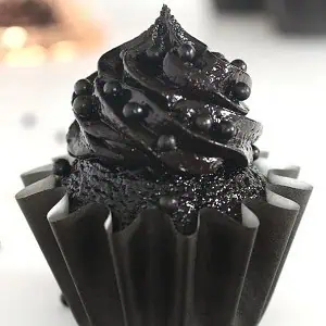 Blackout Chocolate Cupcakes with Dragees