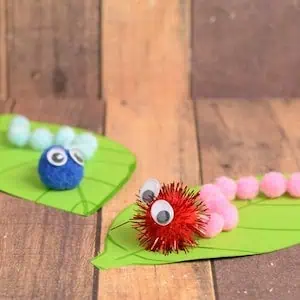 Caterpillar Pom Pom Kids Craft