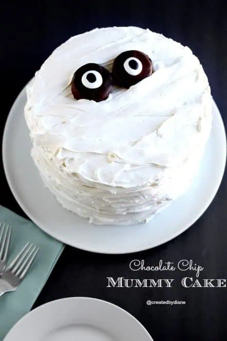 Chocolate Chip Cake-Halloween Mummy Cake Recipe