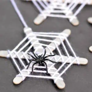 Halloween Popsicle Spiderweb Craft for Kids