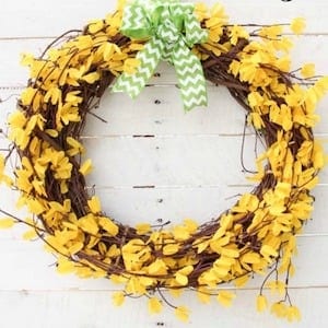 Five Minute Dollar Store Forsythia Wreath