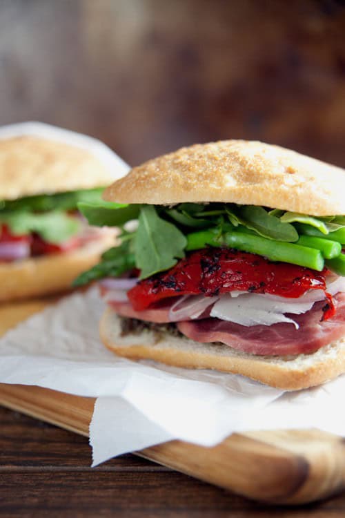 Ham Asparagus Picnic Sandwiches
