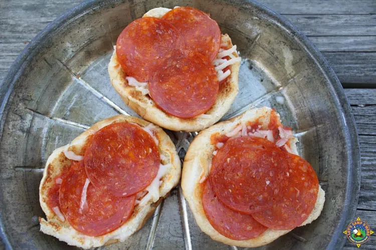3 grilled pizza buns in a pan