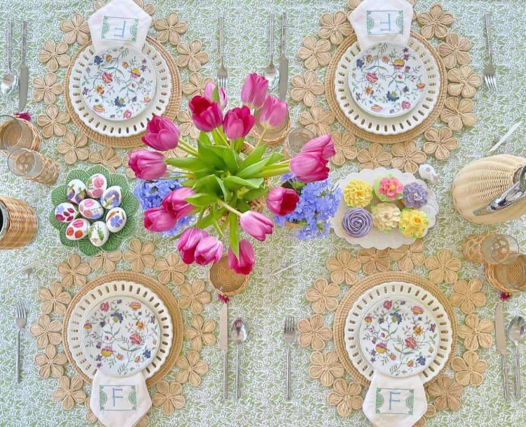 Easter Tablescape ideas, natural boho style