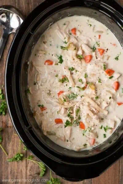 Slow cooker creamy chicken noodle soup 5
