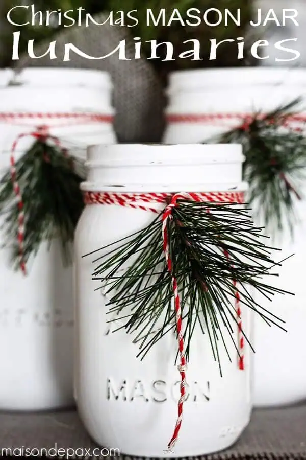 Holiday Mason Jar Luminaries...these are the BEST Christmas Mason Jar ideas!