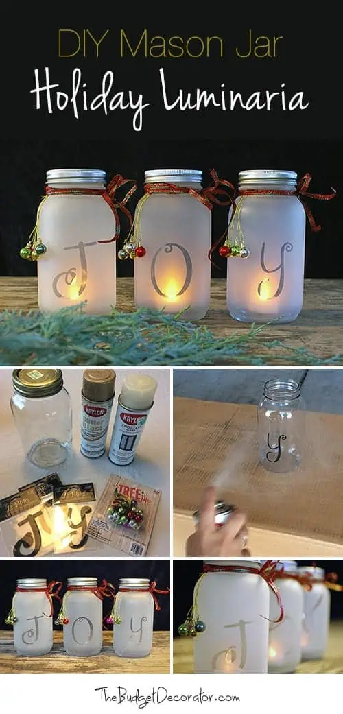 DIY Holiday Joy Jars... these are the BEST Christmas Mason Jar Ideas!
