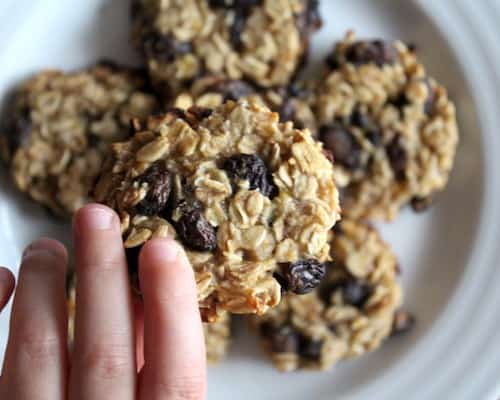 Three Ingredient Oatmeal Raisin Cookies