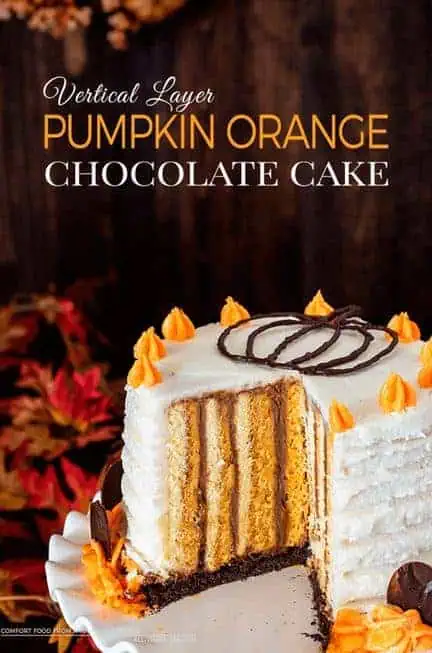 Vertical Layer Pumpkin Orange Chocolate Cake: