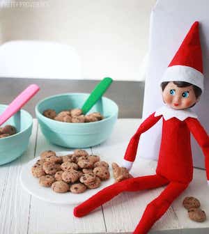 Elf Eating Cookie Cereal