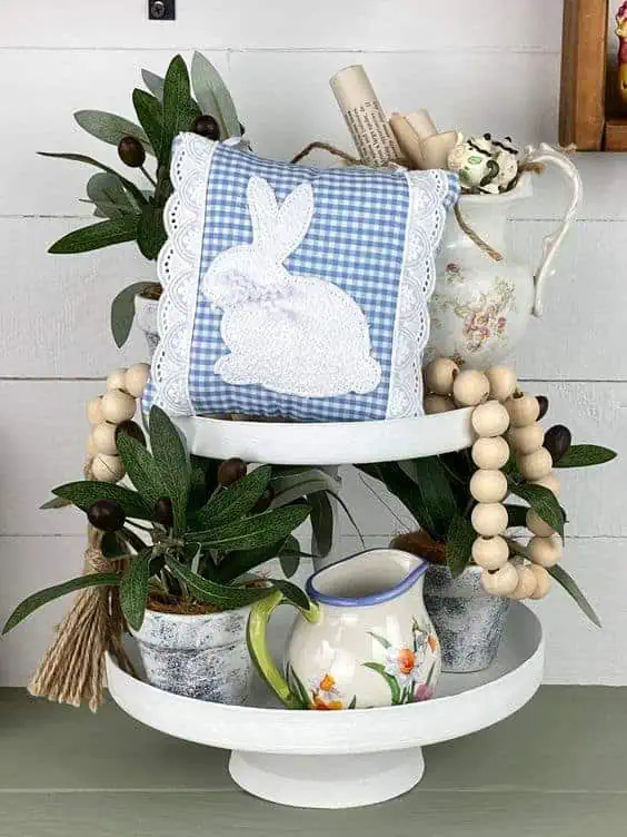 spring tiered tray easter