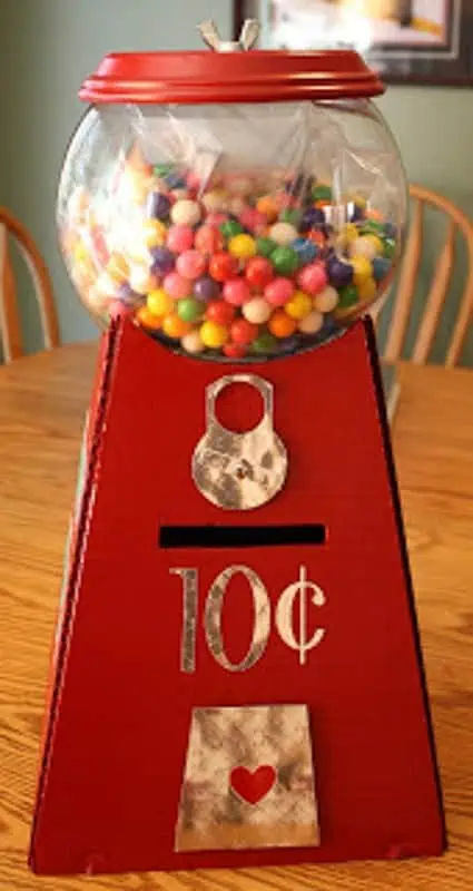 A darling DIY gumball machine and valentine box in one!!