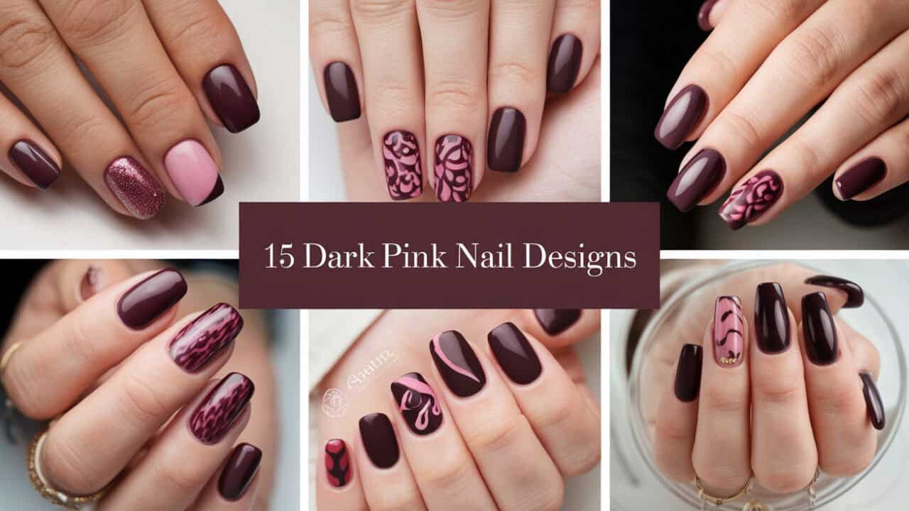 15 Stellar Dark Pink Nail Designs