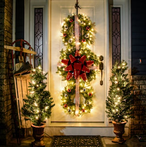 DIY Christmas Wreath Trio for Front Door