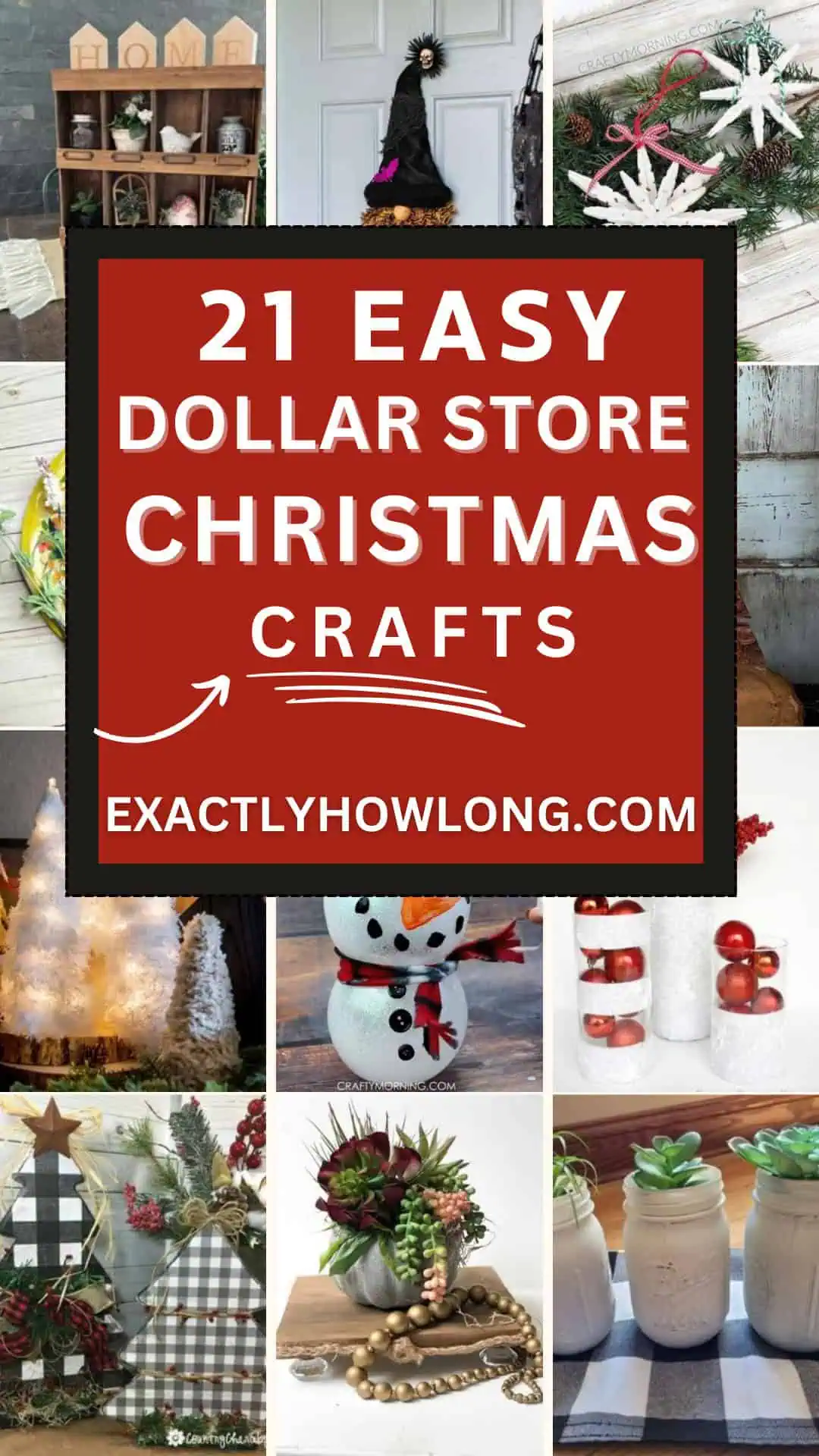 Easy, inexpensive DIY Christmas crafts from the dollar store.