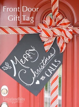 Front Door Christmas Gift Tag Decoration 