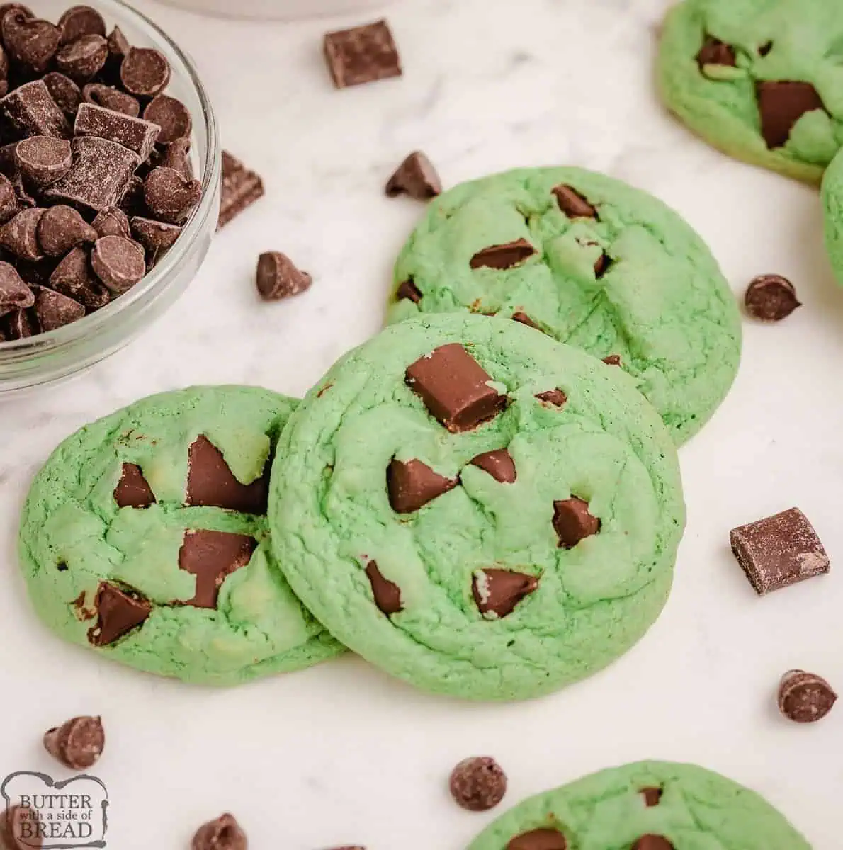 Mint Chocolate Chip Pudding cookies 35