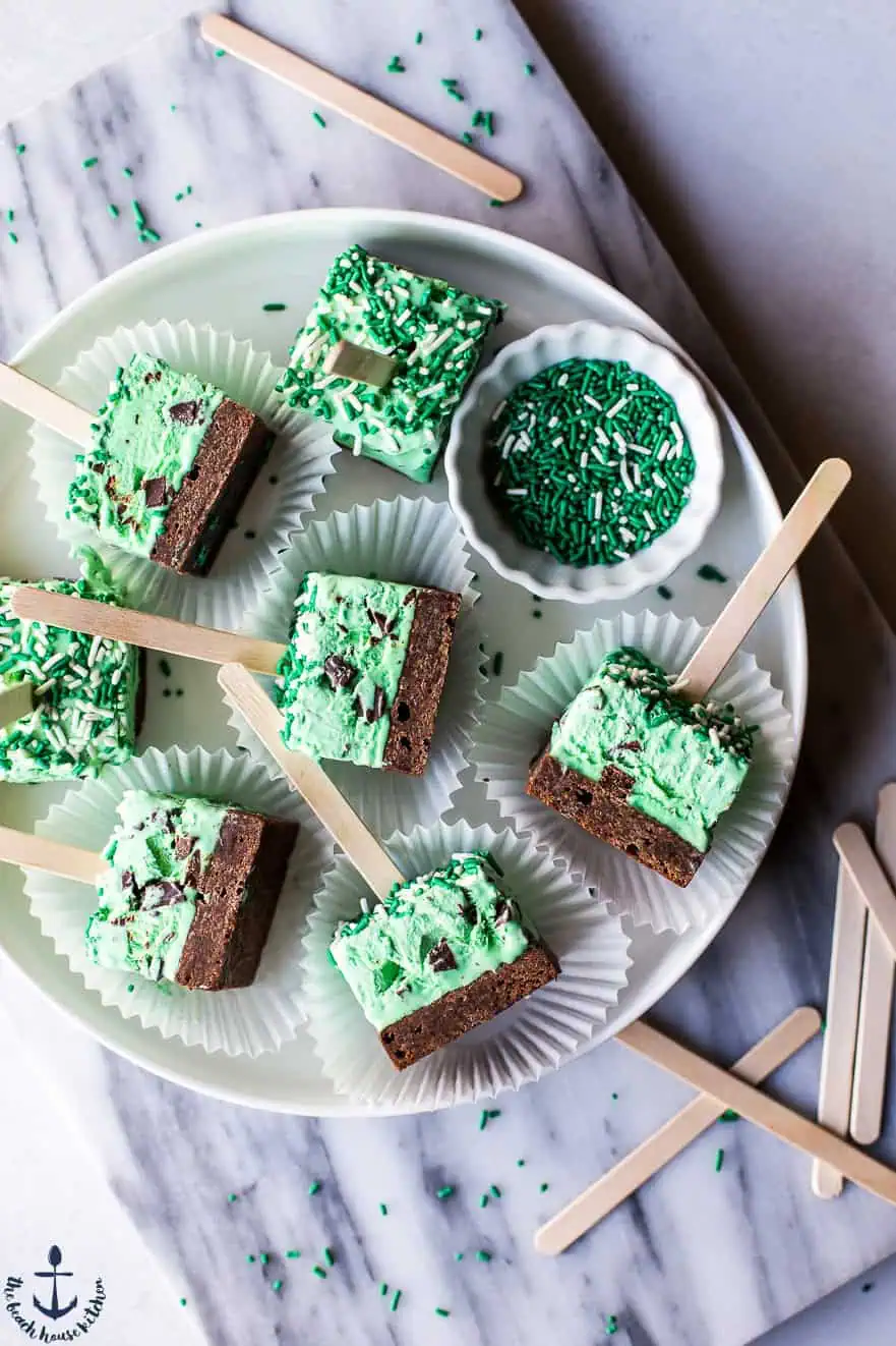 No Churn Chocolate Chip Mint Brownie Popsicles 1 of 1 5