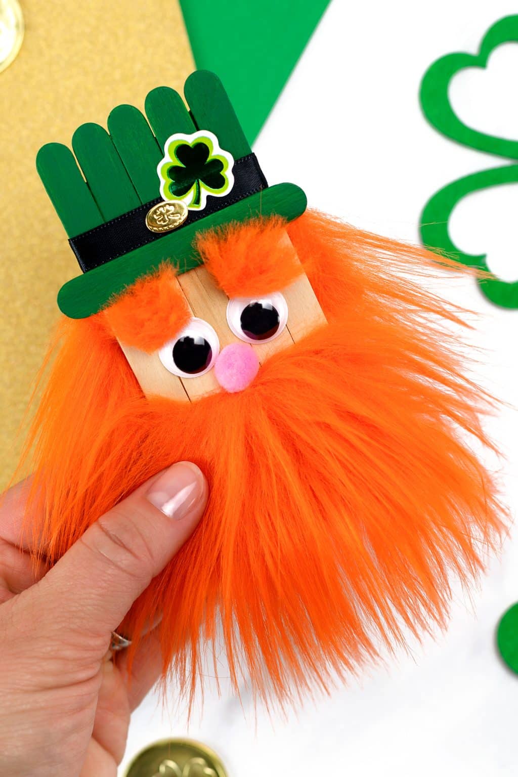 Popsicle Stick Leprechaun Craft