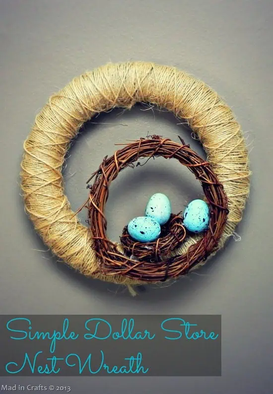 Simple Dollar Store Nest Wreath Craf25255B125255D
