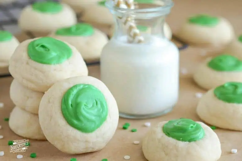 St Patricks Thumbprint Cookies