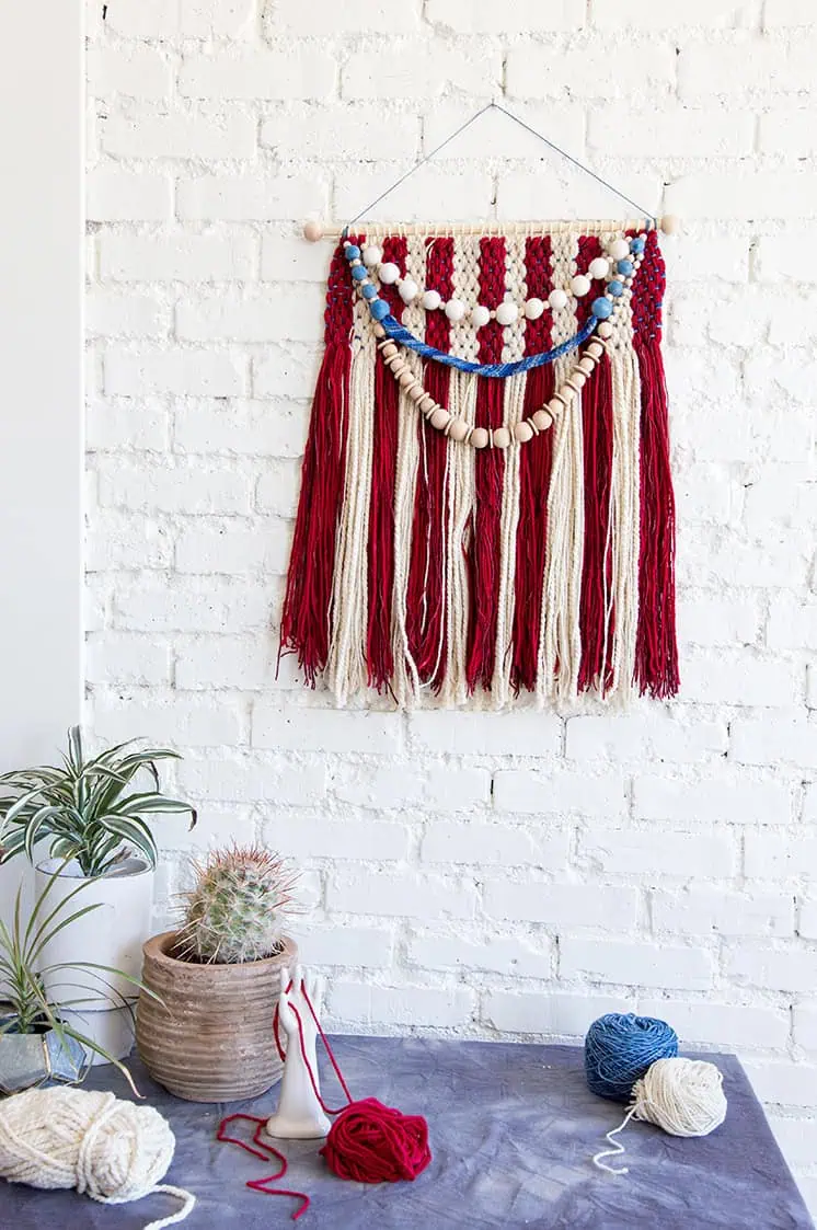 american flag wall weaving