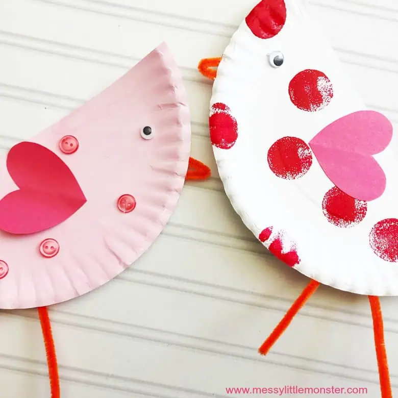 paper plate love birds craft