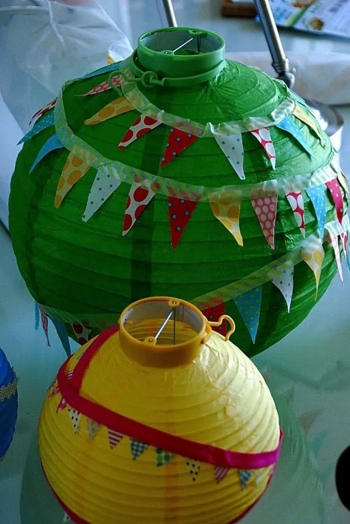 washi tape lanterns