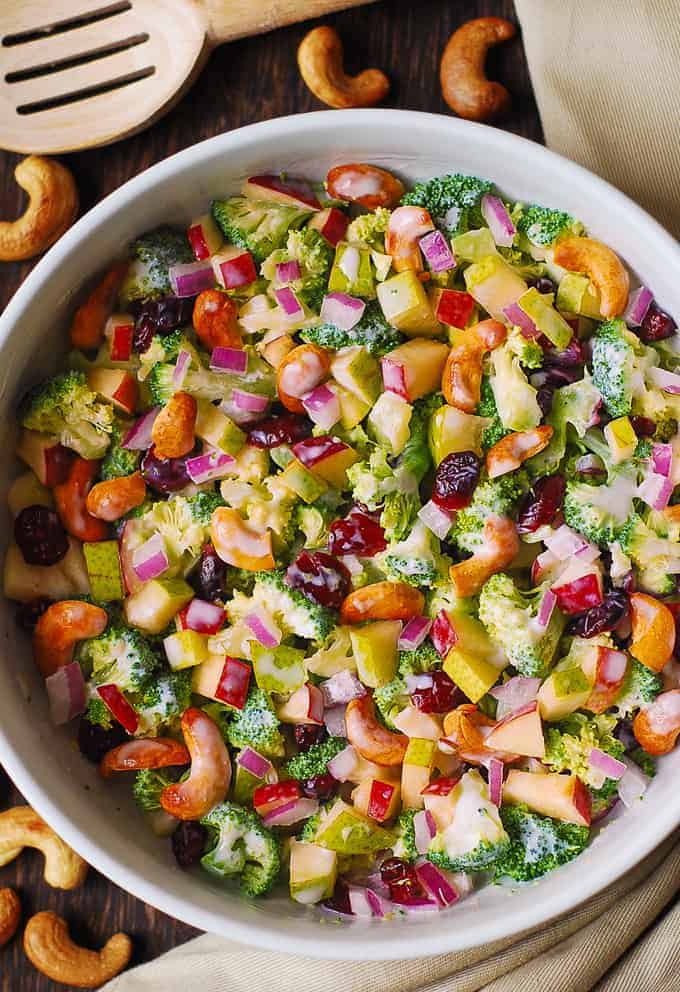 Broccoli Cashew Salad with Apples and Pears 2