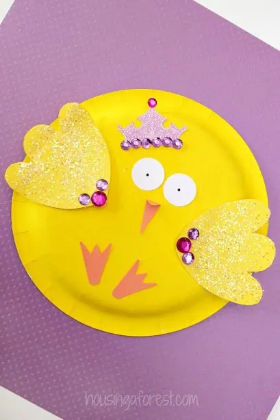 Paper Plate Chick Easter Crafts for Toddlers 7