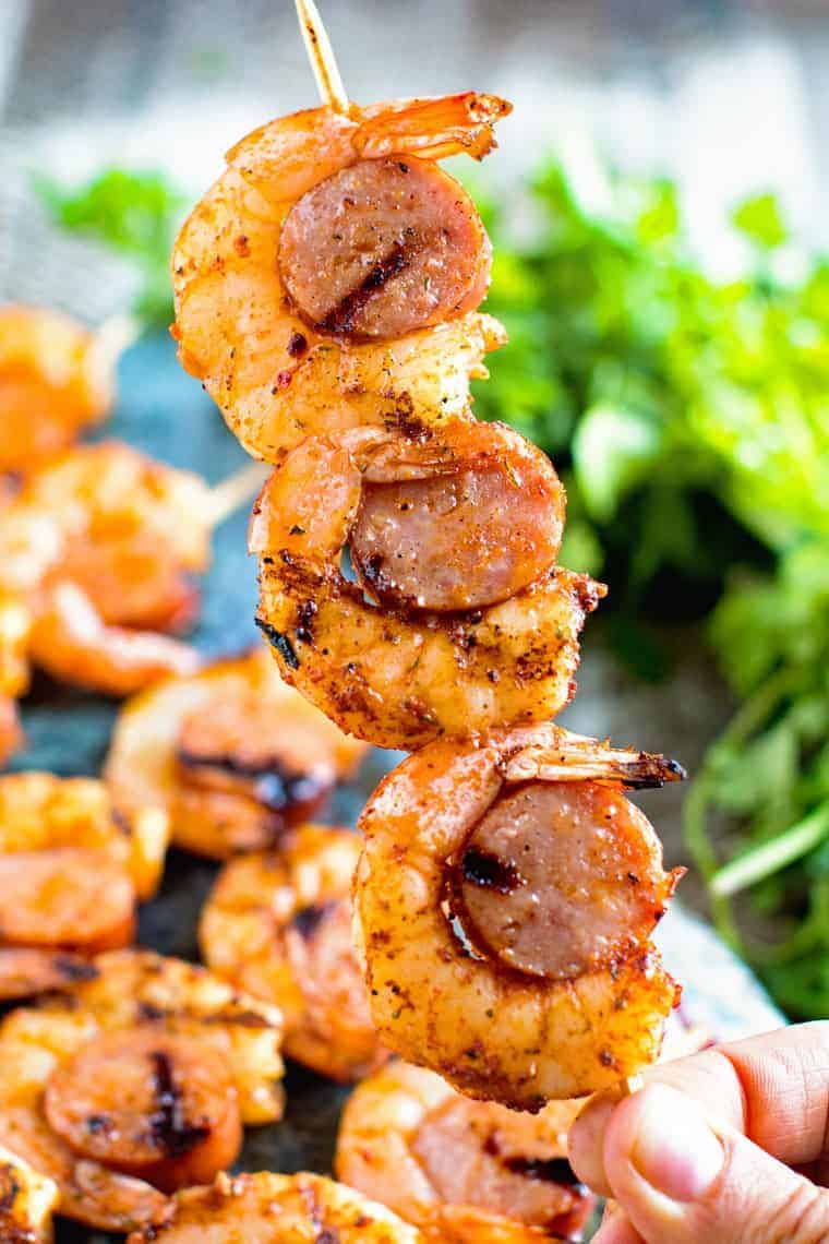 Sausage and Shrimp Kabobs