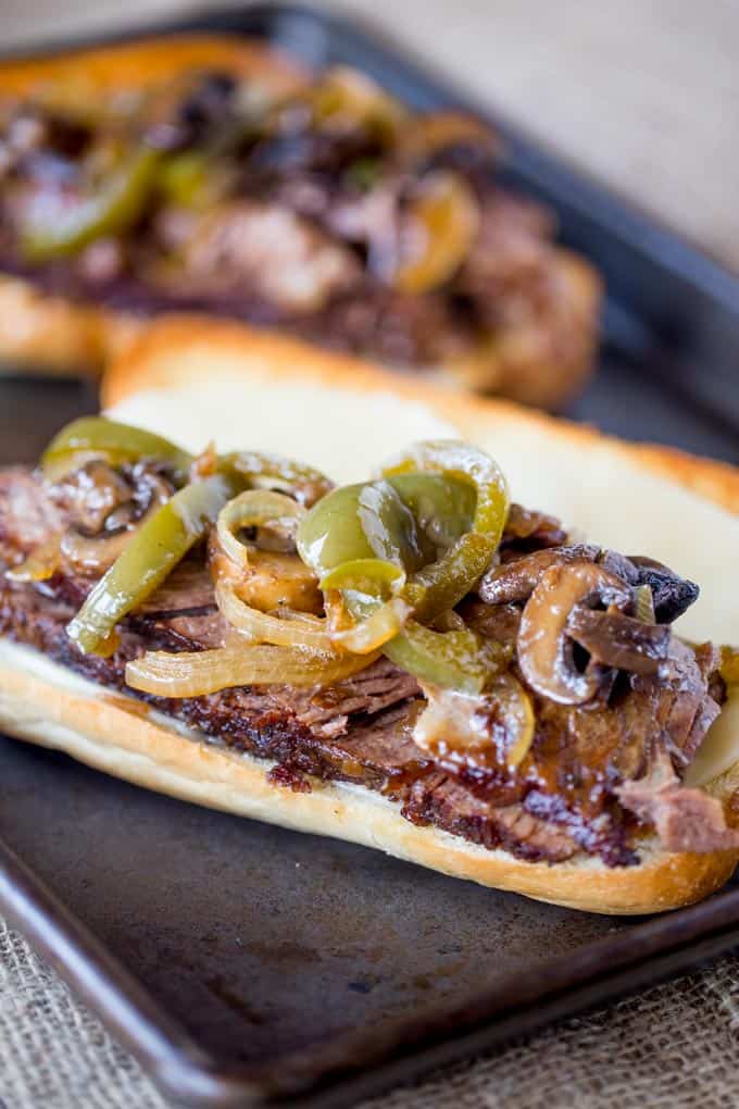 Slow Cooker Philly Cheese Steak Sandwiches 2
