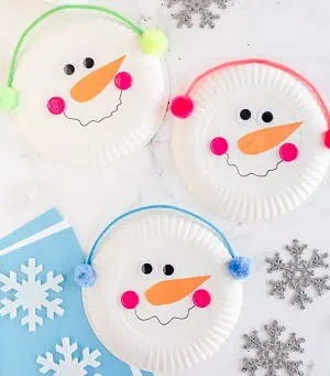 Snowman Paper Plate craft sm 22