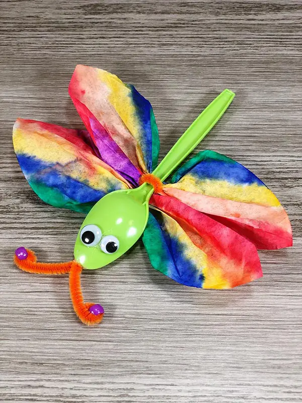 close up completed dragonfly craft