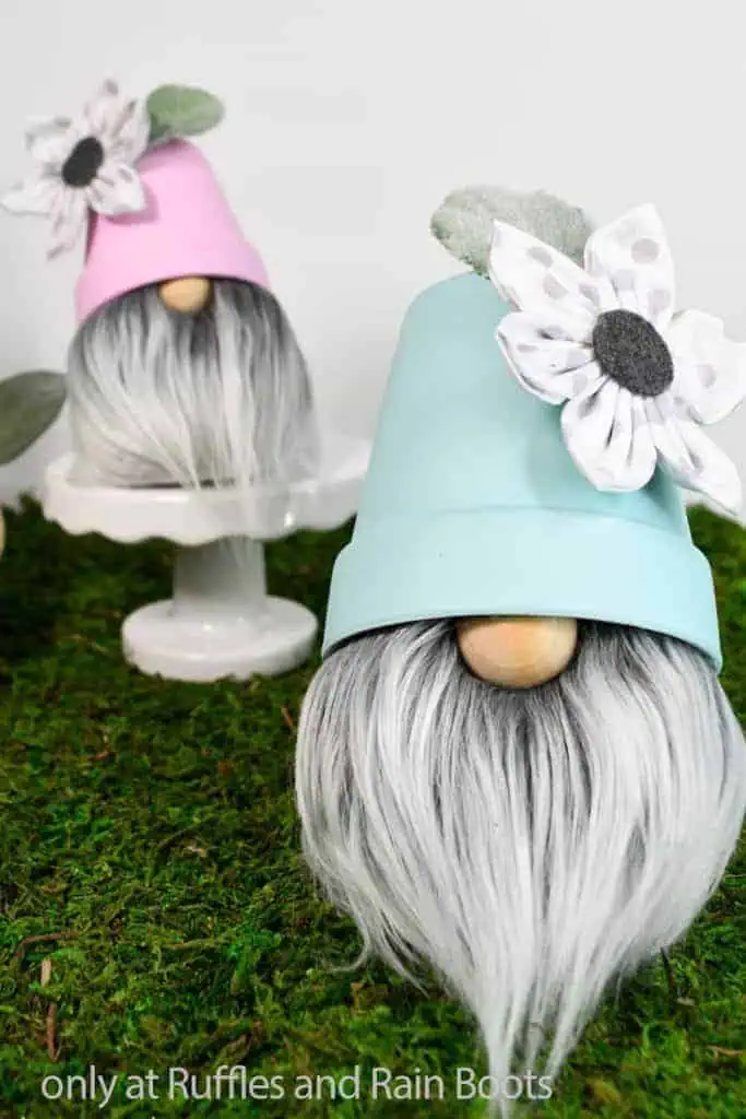 diy spring gnome with a pot hat