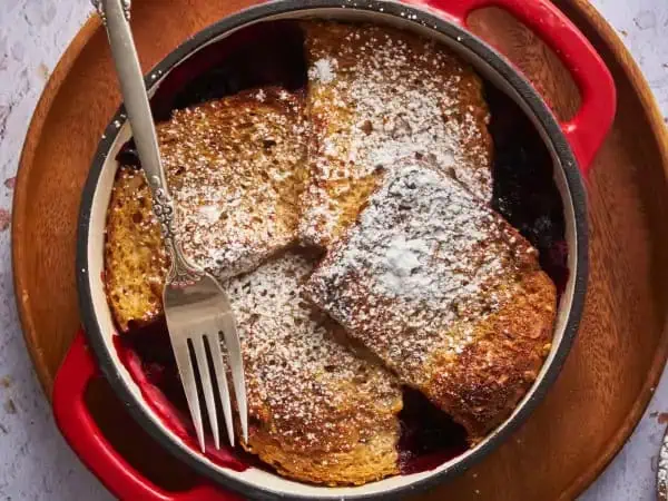 image 17174 - Mornings are easier when you are prepared. One way to do that is by trying this Fuss-Free French Toast Bake. This easy dish can be made the day before to keep your mornings smooth-sailing. The sweet mixed berries are the foundation for the perfectly tender-crisp, cinnamon-y french toast that will make your morning much more serene. Fuss-Free French Toast Bake is the best way to set your day up for success. Start off on the right foot and quit your fussing. You will love it!