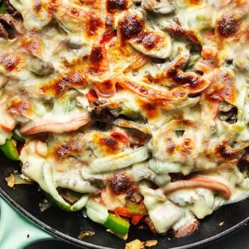 keto philly cheesesteak skillet recipe image