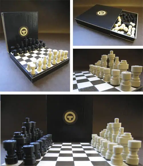 rolled paper chess set