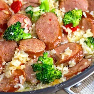 smoked sausage with cheesy rice 1a pin