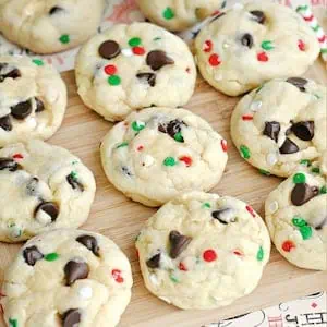 best Christmas Cake Mix Cookies with Chocolate Chips