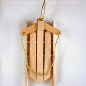 Easy Wood Popsicle Stick Sled Ornament 