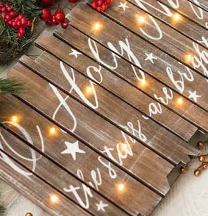 Rustic Light Up Christmas Sign