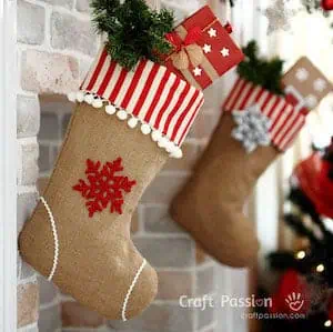 Burlap Christmas Stockings